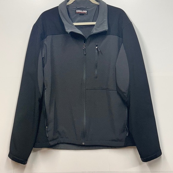Kirkland Softshell Jacket Full Zip Windbreaker Outdoor Coat Black XL - Picture 1 of 10